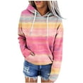 thumbnail image 2 of Fnnxeal Womens Sweatshirts Loose Spring Fall Grahpic Long Sleeve Casual Hoodies Pink Sweatshirts for Women Size L, 2 of 5