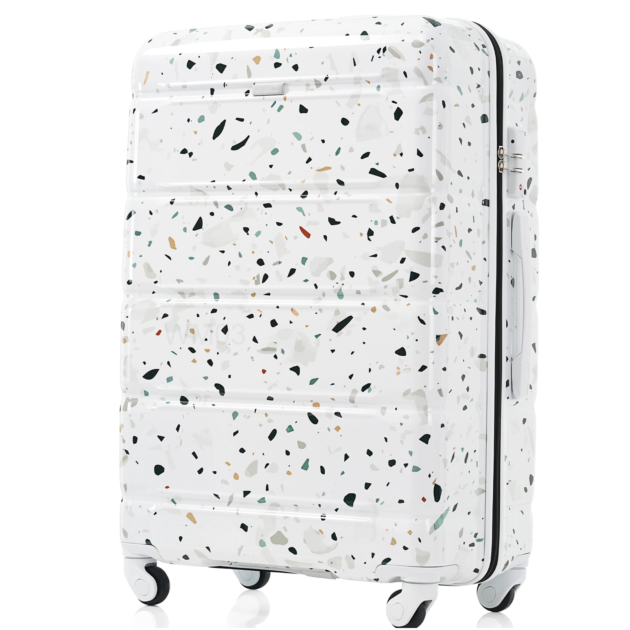 3-Piece Spinner Luggage Set with USB Charging Port, Airline Approved Carry-On, White Hard Shell Suitcase