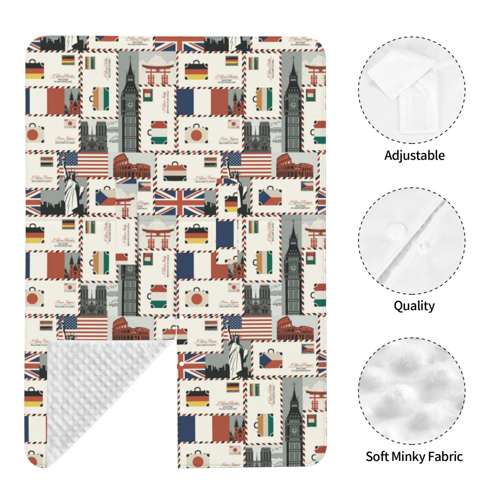 Car Seat Cover Baby - world Stamp Pattern Breathable Infant Car Seat Cover for Baby Carseat, Lightweight Comfort Baby Essentials Must Haves Newborn Stuff for Girl Boy