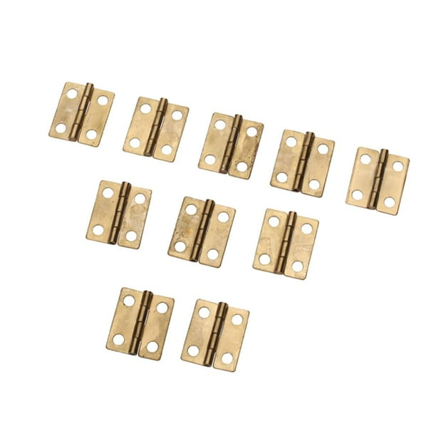 10x Antique Brass Mini Hinges Small erfly Hinges for Wooden Jewelry Boxes  Chests Furniture 