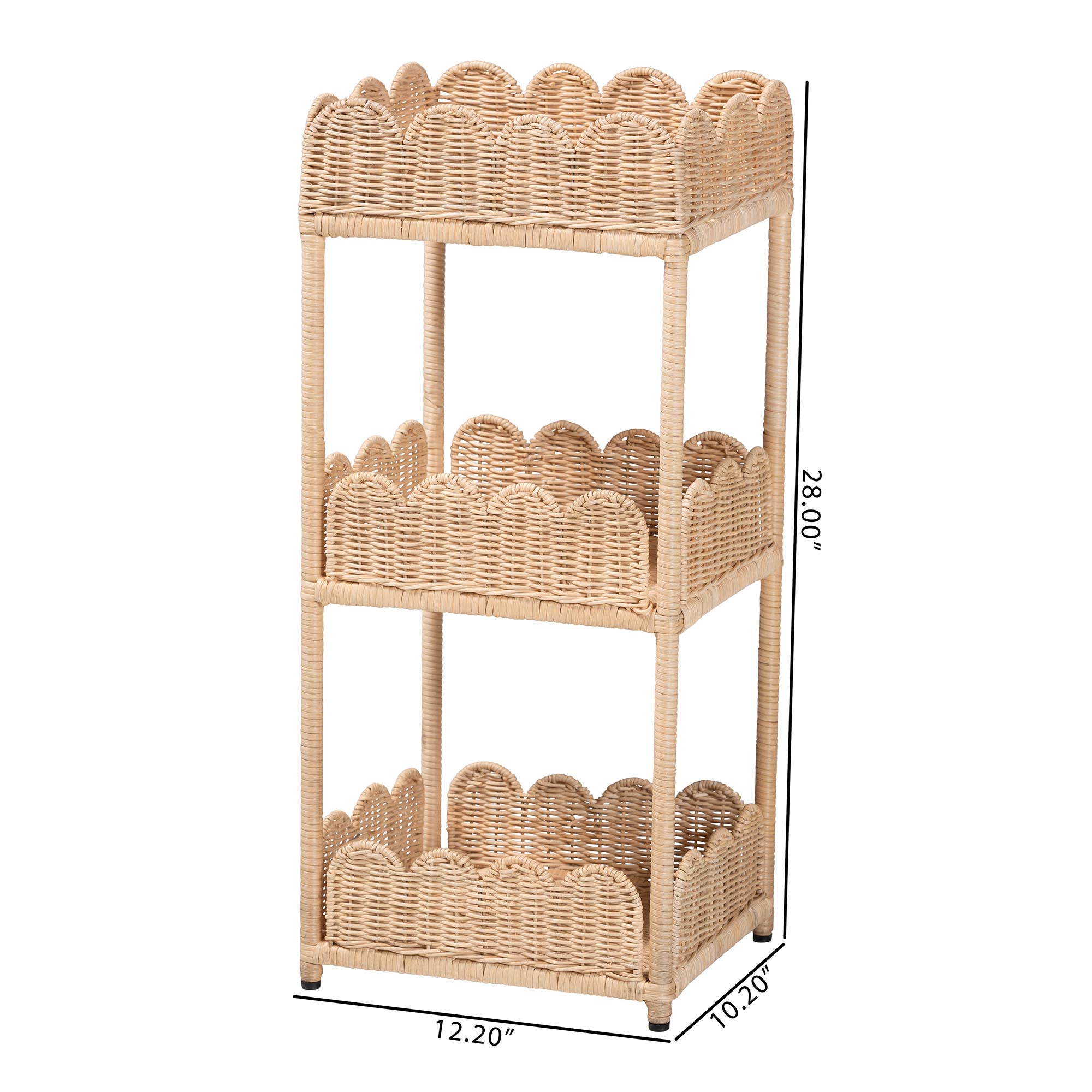 bali & pari Brooks Boho Accent Shelf, 3-Tier, Natural Brown