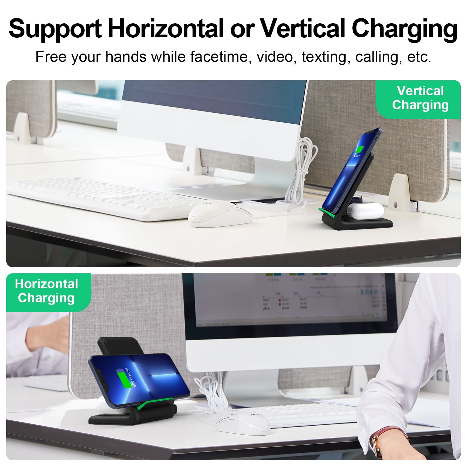 Wireless Charger iPhone Charging Station: 3 in 1 Charger Stand Multiple Devices for Apple - iPhone 17 16e 16 15 14 Pro Max 13 12 11 - Watch 10 9 8 7 6 5 4 3 2 SE and Ultra Series - Airpods 4 3 Pro