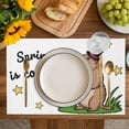 thumbnail image 4 of Groundhog Day Placemats Set of 12, Spring Botanical Star Yellow Placemats for Dining Table, Place Mats for Kitchen Tabletop, Waterproof Wipeable Dining Table Mats Set, 4 of 9