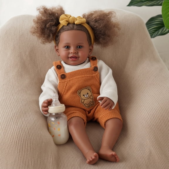 RSG Reborn Baby Dolls Black African American Real Life Baby Dolls with Soft Cloth Body for Kids 3