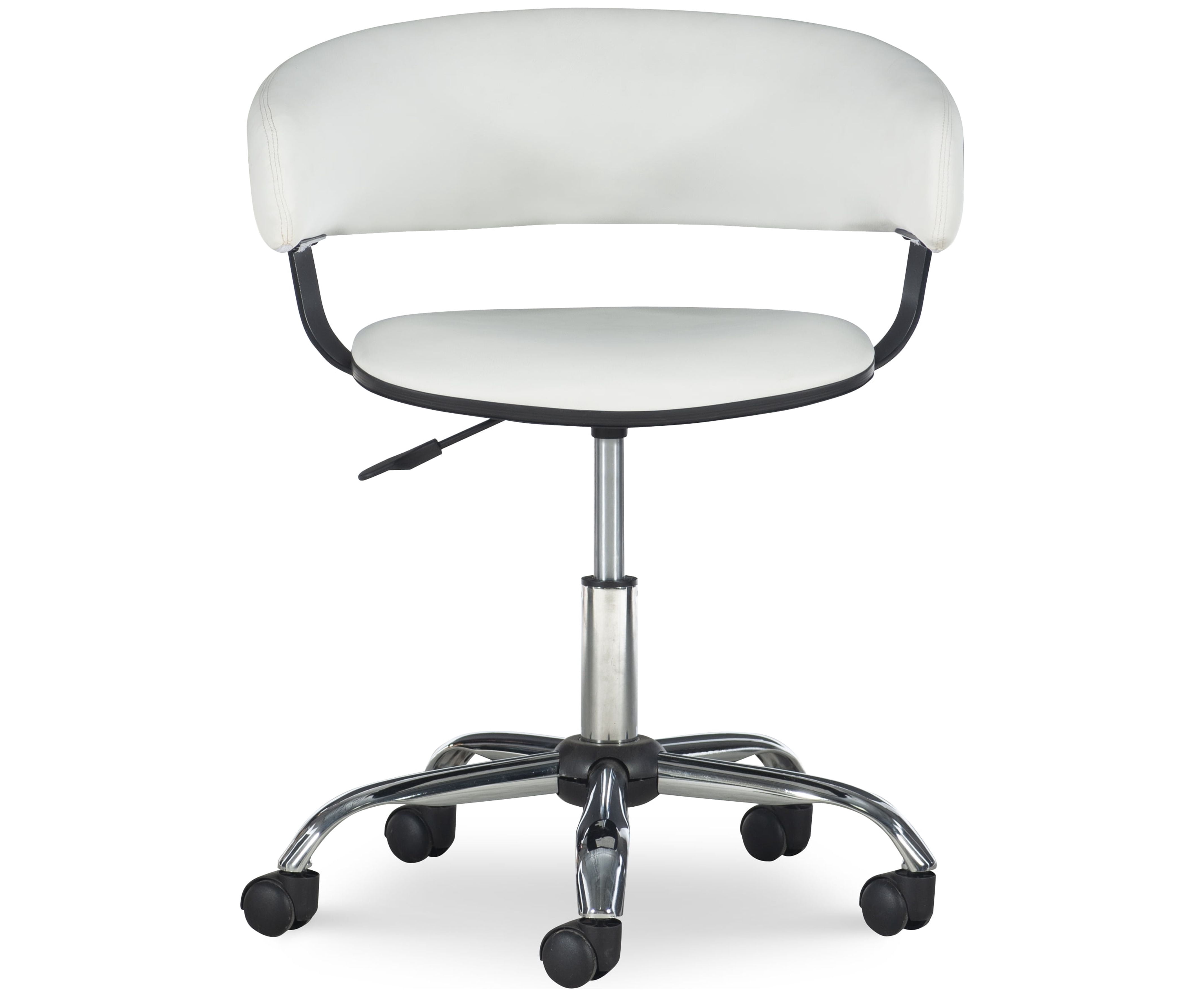 Nellie Low-Back Desk Chair with Adjustable Height and Castors, 225 lbs., White