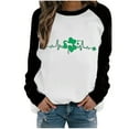 Eiyaclvo St Patricks Day Shirts for Women Trendy EKG Heart Graphic Tees ...