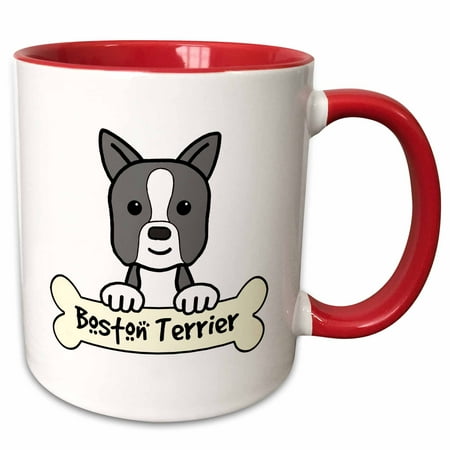 

3dRose Boston Terrier - Two Tone Red Mug 11-ounce