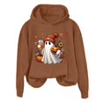 thumbnail image 4 of Yuhangmm Halloween Sweatshirts for Women Halloween Sweatshirt Letter Graphic Tee Oversized Pullovers Loose Tops with Cute Design Coffee XL, 4 of 4