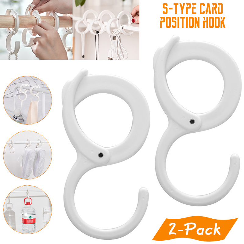 100X Plastic S Shaped Hanging Hooks Hanger for Kitchen Bathroom Bedroom