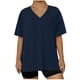 thumbnail image 3 of Mujeres Más Tamaño Manga Larga Tops Color Sólido Doblado Hendidura V Cuello Suéter, Mujeres Más Tamaño Manga Larga Tops Casual de Moda Toda la Temporada Diario, 3 of 6