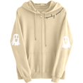 thumbnail image 4 of Hoodies for Women Halloween Long Sleeve Sweatshirt Classic Print Zip Casual Tops With Pockets Fleece Lined, 4 of 5