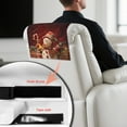 thumbnail image 6 of COEQINE Recliner Headrest Protector PU Leather Waterproof Couch Headrest Covers with Adhesive Backed Hook and Loop Fasteners for Home Living Room Decor, 17x27 Inch, Snowman Red, 3 Pieces, 6 of 7