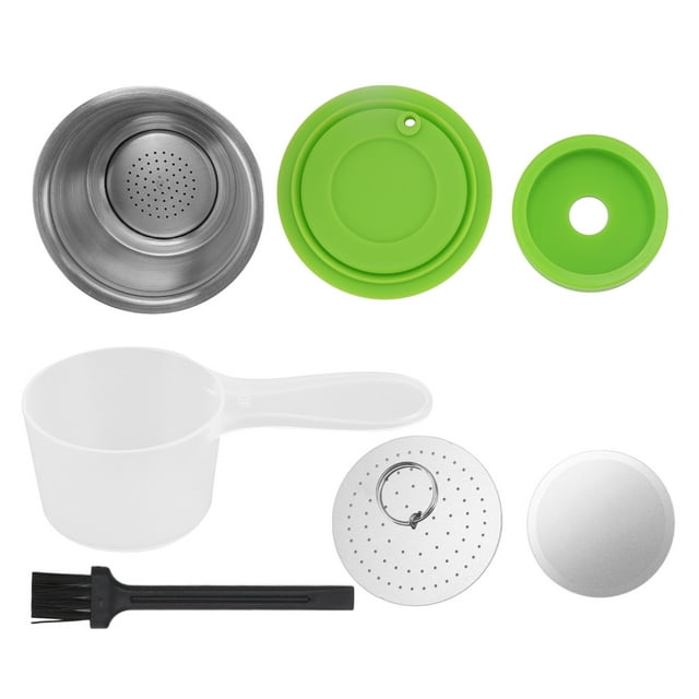 Filtre à Café, Couvercle en Silicone 40 ml, Café Rechargeable pour la Maison Vert, Blanc