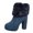 Blue, variant on Women's Round Toe Ankle B𝗈𝗈𝑡𝑠 Fashion Bow Boot Winter Mid Calf S𝗇𝗈w B𝗈𝗈𝑡𝑠 Warm Furry F𝗅eece Dress Pump Booties Chun𝗄𝗒 High Heels Booties Outdoor Walking Booties