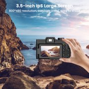 4K Digital Camera for Photography and Video Auto Focus 48MP Vlogging Travel Compact Camera ,180°Flip Screen 16X Zoom with 32GB SD Card & 2 Batteries Macro Lens