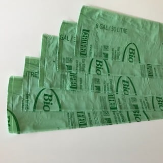 Compostable 8 Gallon Trash Bags, Quantity of 5