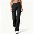 thumbnail image 4 of Zormilly Hiking Pants Women High Waisted Straight Leg Lightweight Cargo Pants with Pockets Breathable Loose Sports Pants, S-3XL, 4 of 7