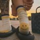 thumbnail image 2 of Calcetines de moda para hombre y mujer con tacón sonriente, gruesos, estilo japonés, con herramientas de colores divididos y rayas, 2 of 6