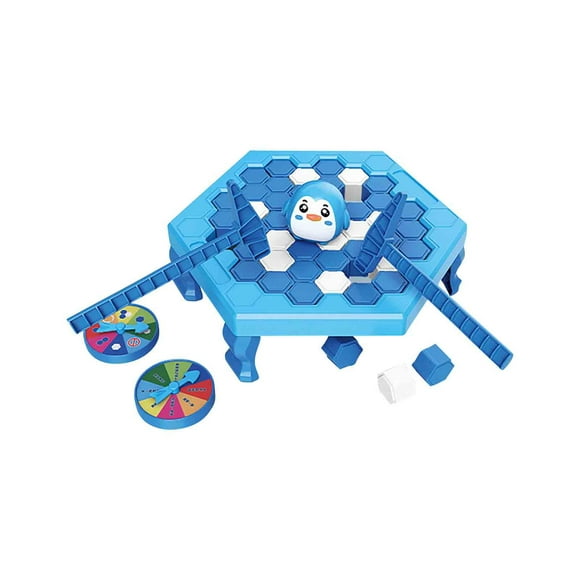 Large Penguin Ice Breaker Game Toy Hexagon Table Plastic Material 846 X 728 X 256 Inches For Kids Group Play Develops Fine Motor Skills And Social Interaction B