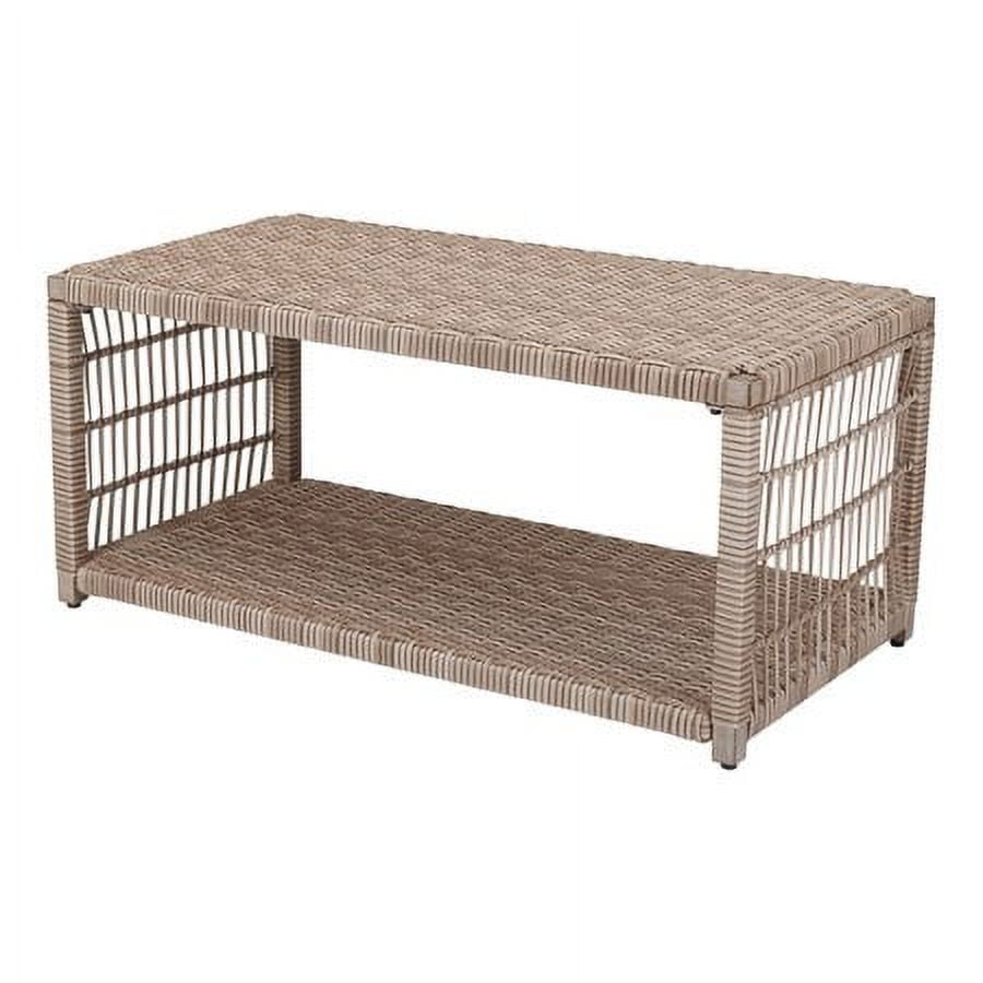 Better Homes & Gardens Meadow Lake 4-Piece Patio Wicker Conversation Set with Beige Cushions