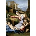 thumbnail image 2 of Raphael 18x24 Gold Ornate Wood Framed with Double Matting Museum Art Print Titled - Virgin With The Veil, 2 of 4