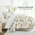 thumbnail image 5 of Comfort Canopy - Queen Bedding Bundle, Patterned Microfiber Comforter and Solid Sheet Set in Cabbage Chintz Floral Stripe Clay, 5 of 13