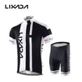 thumbnail image 3 of Men Breathable Quick Dry Comfortable Short Sleeve Jersey + Padded Shorts Cycling Clothing Set Riding Sportswear, 3 of 8