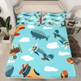 thumbnail image 2 of Castle Fairy Kids Cartoon Plane 4-Piece Full Size Sheets,Transportation Theme Bed Sheets,Kawaii Airplane Lightweight Sheet Sets,Lightweight Room Decor, 2 of 7