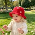 thumbnail image 6 of Tigivemen Cute Sun Hat for Toddler Girls Knitted Strawberry Bucket Hats Wide Brim Crochet Sunhats Baby Girl Gifts Red Size 1-4 Years, 6 of 6