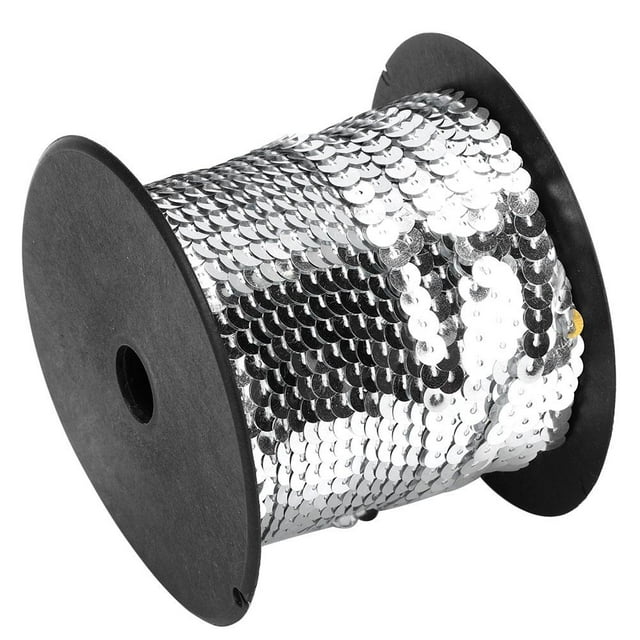 Filfeel Sequin Paillette Trim String Sequin String 6mm Cloth Auxiliary Decorative Accessory 100Yard For Jewellery Making, Ribbon Making, Costumes, Sewing And Embellishments