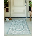 thumbnail image 4 of Unique Loom Outdoor Traditional Collection Area Rug - Valeria (2' x 6' 1" Runner Aqua/Ivory), 4 of 9
