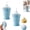 Blue*2, variant on Collapsible Ice Ball Maker Cup with Straw, Leak Proof Foldable Silicone Ice Ball Drink Cup, Silicone Ice Puck Cup for Iced Coffee