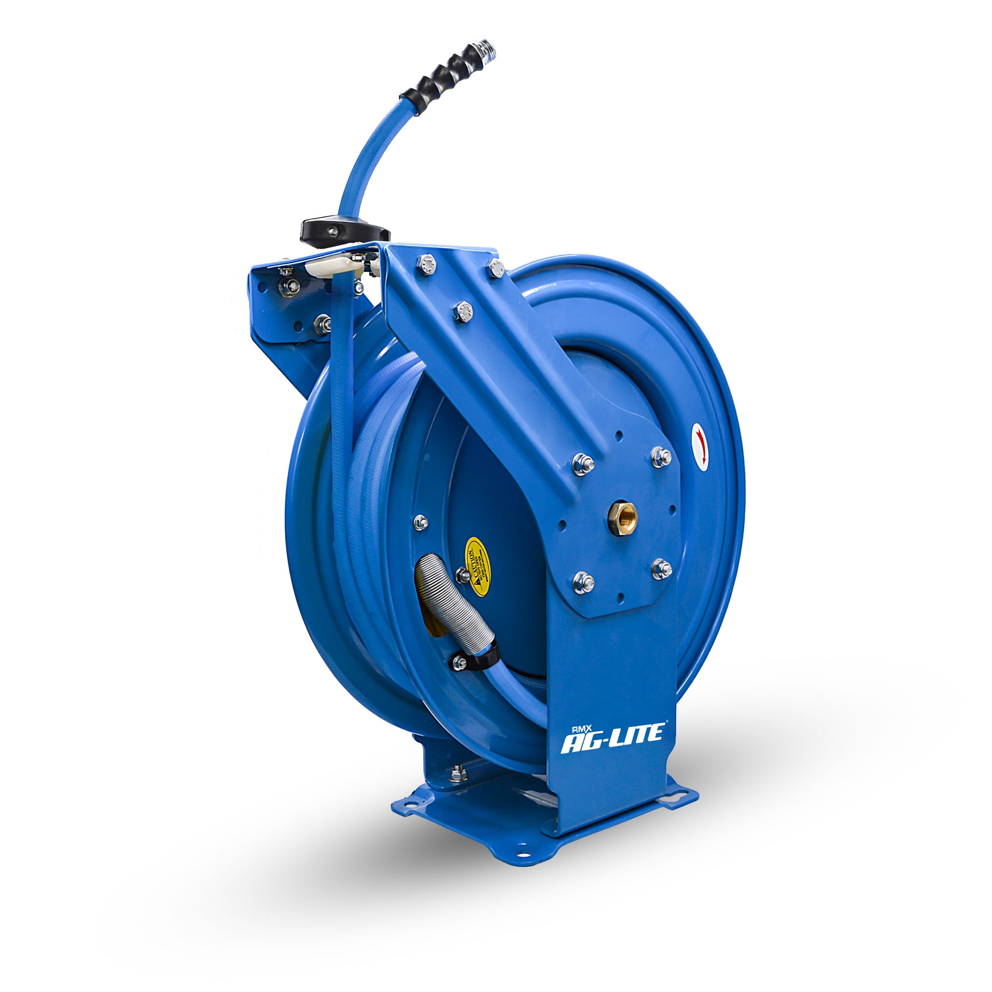 AG-Lite 1" x 40' Rubber Water Hose Reel – Dual Arm Heavy-Duty Steel Reel Assembly, High-Flow Commercial Hose System, Hot & Cold Water Ready