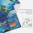 thumbnail image 4 of Ocean Animal Blanket Smooth Soft Starfish Shark Turtle Print Blanket Kid Baby for Sofa Chair Bed Office Travelling Camping 30x40 Inch, 4 of 7