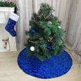 thumbnail image 2 of Christmas Tree Skirt for Xmas Tree Holiday Party Decorations White Plush Silver Sequin Snowflake, 2 of 5