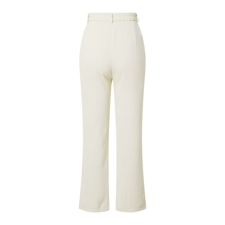 ladies white dress pants Alloy Apparel Tall High Waist Flare Dress Pants for Women in White Size Large