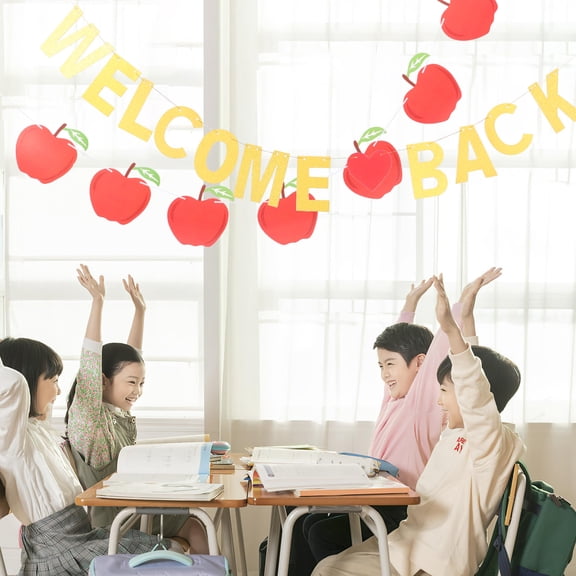 EXHUMKY 2Pcs Golden Back to School Banner Party Decoration Resistant to Fading and Tearing