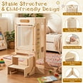 thumbnail image 6 of Gymax Toddler Kitchen Step Stool w/Chalkboard Detachable Safety Net Montessori Games, 6 of 10