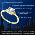 thumbnail image 2 of Gem Stone King 10K Yellow Gold Round Hearts and Arrows White Created Sapphire and Diamond Accent Women Engagement Ring (1.25 Cttw, Available in Size 5, 6, 7, 8, 9), 2 of 4