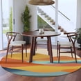 thumbnail image 5 of Abstract Mountain Round Rug 6ft Washable Circle Kitchen Rugs Non Slip Boho Modern Minimalist Landscape Large Area Rug Indoor Floor Carpet for Bedroom Living Room Home Office Dining Room Nursery, 5 of 9