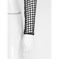 thumbnail image 6 of Alvivi Women's Mesh Crop Tops Long Sleeve Sheer Top Swim Beach Cover Up Black 3XL, 6 of 7