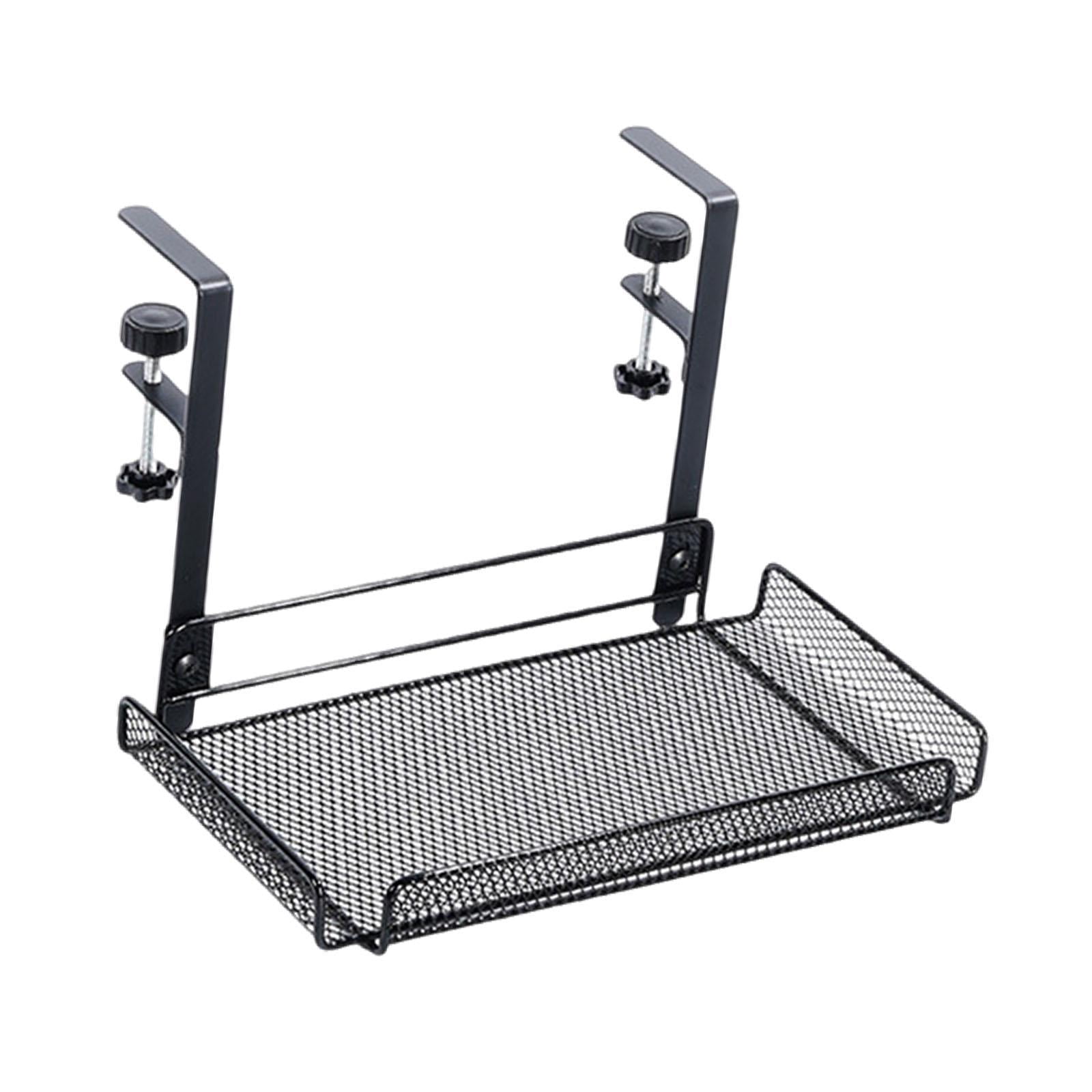 Fiocias Under Desk Cable Organizer Cable Management Tray Rack with Clamp Multifunctional Black