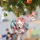 thumbnail image 3 of Adorno navideño de muñeco de nieve para árbol de Navidad, adorno colgante redondo, 3 of 3