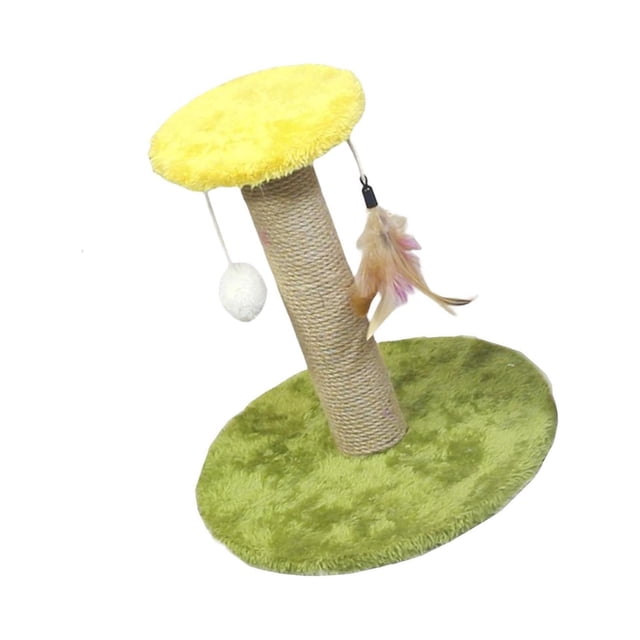 Transemion 1Pack Scratch Post Refill Pole Grinding Protect Claw Rope Nails Sisal cat Round Green Medium 1Set