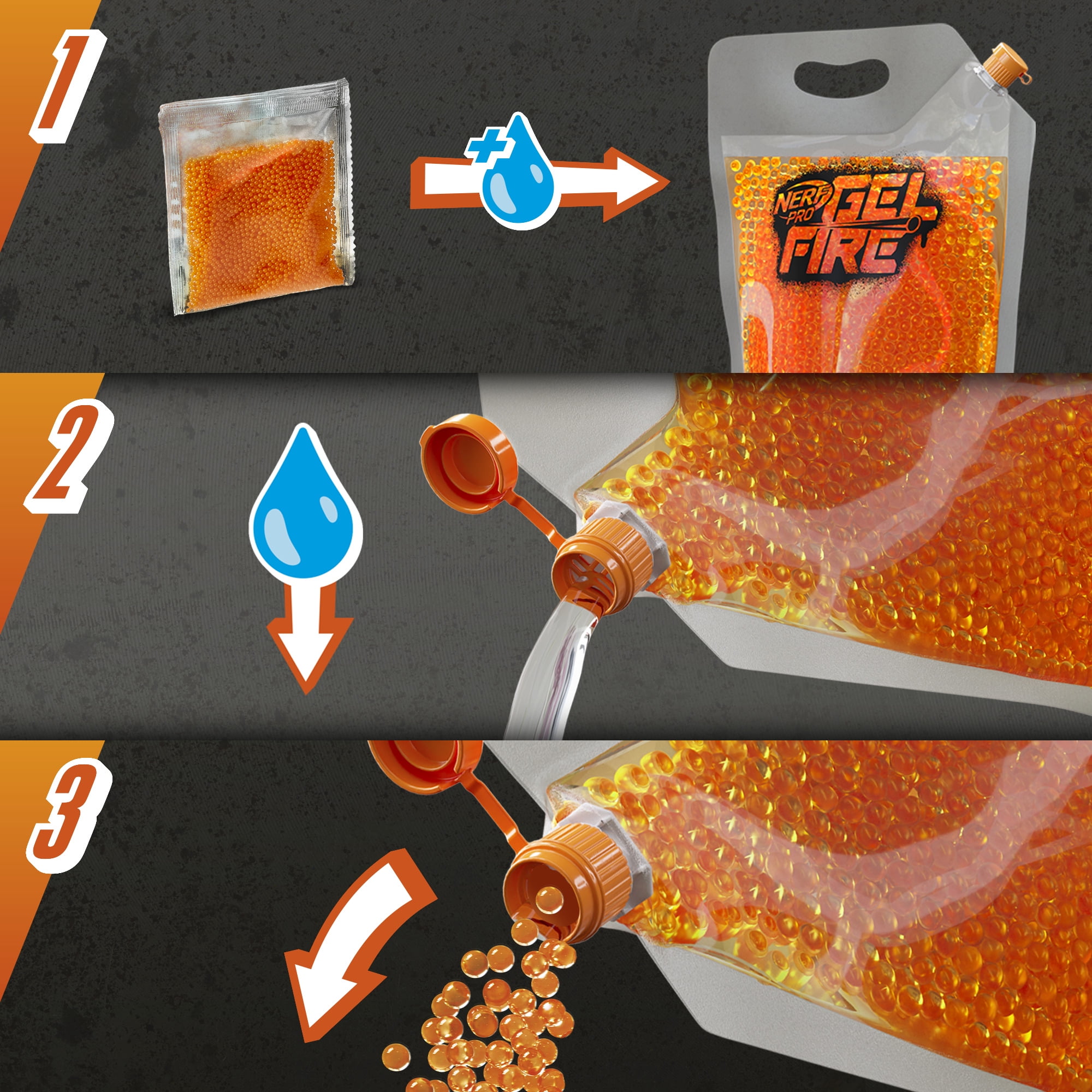 Nerf Pro Gelfire Reusable Ammo Pouch & 10,000 Dehydrated Gelfire Rounds, Ages 14 & Up
