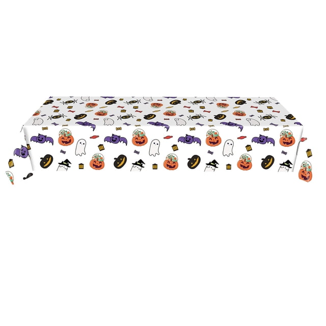 Mantel desechable de Halloween, mantel rectangular de plástico, mantel para fiesta de Halloween