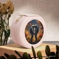 thumbnail image 6 of Yiaed Romantic Flower Astronaut Couple Print Travel Jewelry Case Bridesmaid Gift Boxes Jewelry Travel Organizer Small Round Jewelry Box Mini Storage-Pink, 6 of 7