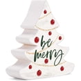 thumbnail image 3 of Be Merry Winter White 3.5 x 3.2 Pine Wood Christmas Decorative Small Shape Sign, 3 of 6