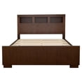 thumbnail image 3 of Jessica Wood Queen LED Storage Bookcase Bed Cappuccino, 3 of 7