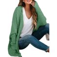 thumbnail image 2 of Long Sleeve Women's Open Front Batwing Fuzzy Knit Sweaters Chunky Cardigan, 2 of 7